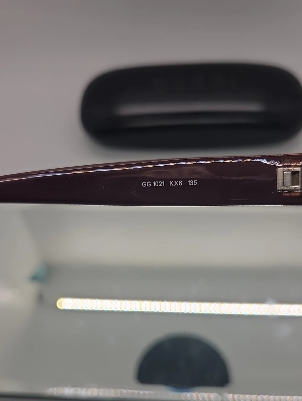 Gucci GG 1021 Dark Brown/Burgundy Rectangular Eyeglass Frame Prescription